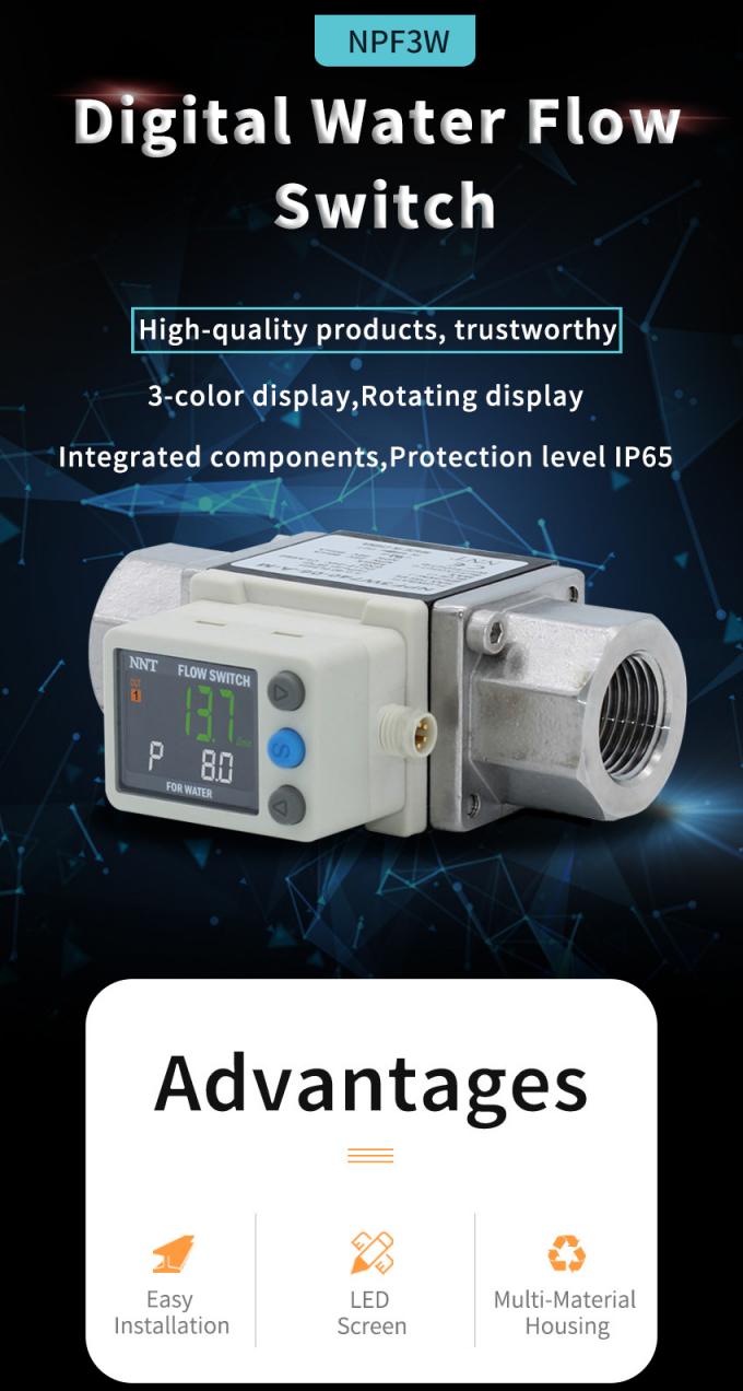 0.5250L/Min Digital Water Flow Meters NPN PNP Open Collector Output